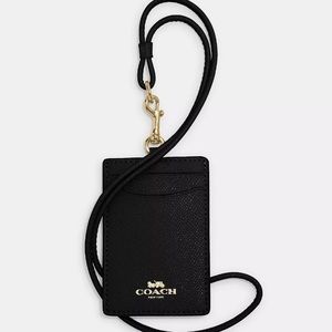 Coach Boxed Pencil Case And Id Lanyard Set In Signature Leather NEW